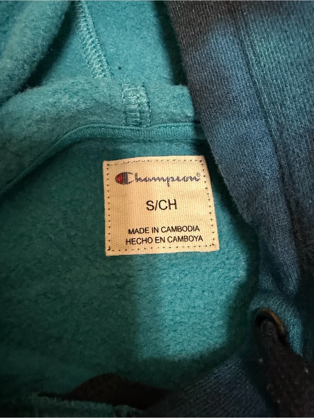 💥 KIDS Champion Blue Tie-Dye Hooded Sweatshirt - Picture 3 of 9